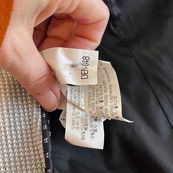 ZARA Woman One Gold Button Waffle Knit Blazer Jacket Grey M Single Breast Kate - Picture 14 of 15